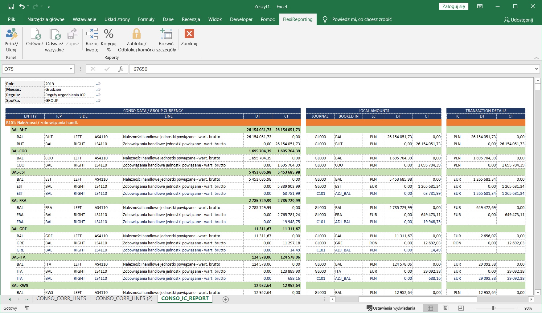 krok 7 - uzgodnienie transakcji wewnątrzgrupowych - konsolidacja finansowa